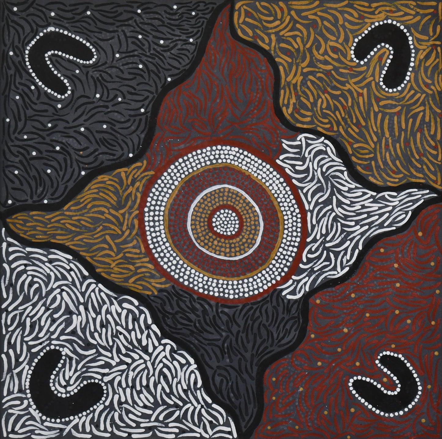 Bush ochre colours, 61x61cm