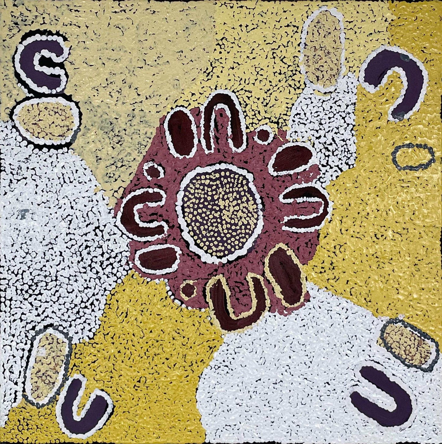 Hunting ngurlu (bush seeds), 61x61cm
