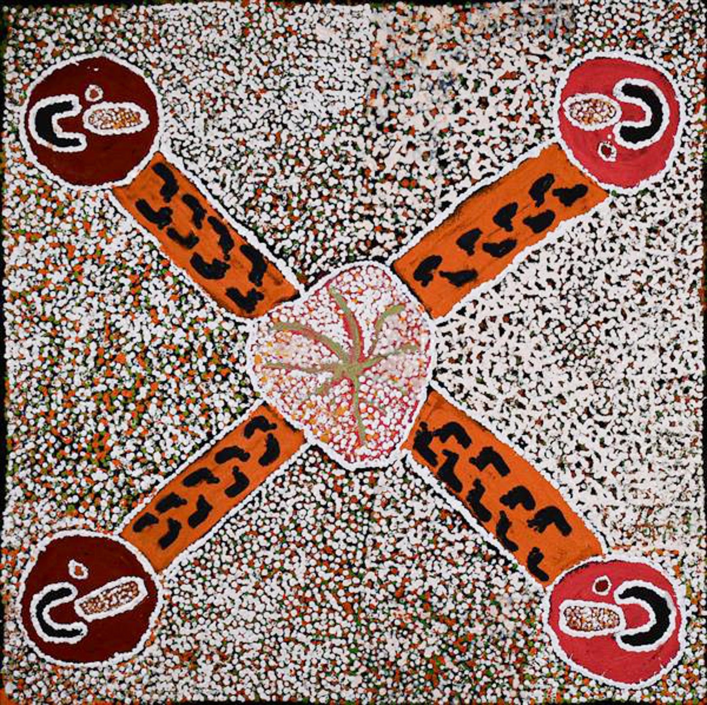 Hunting ngurlu (bush seeds), 61x61cm
