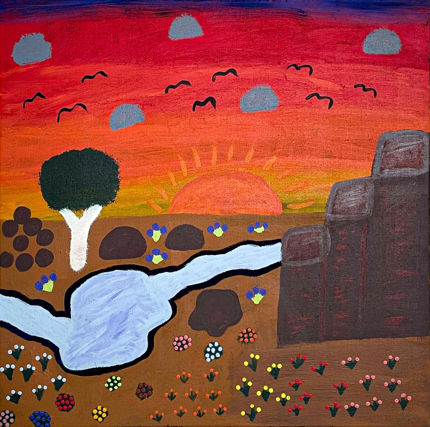 Sunset, 61x61cm
