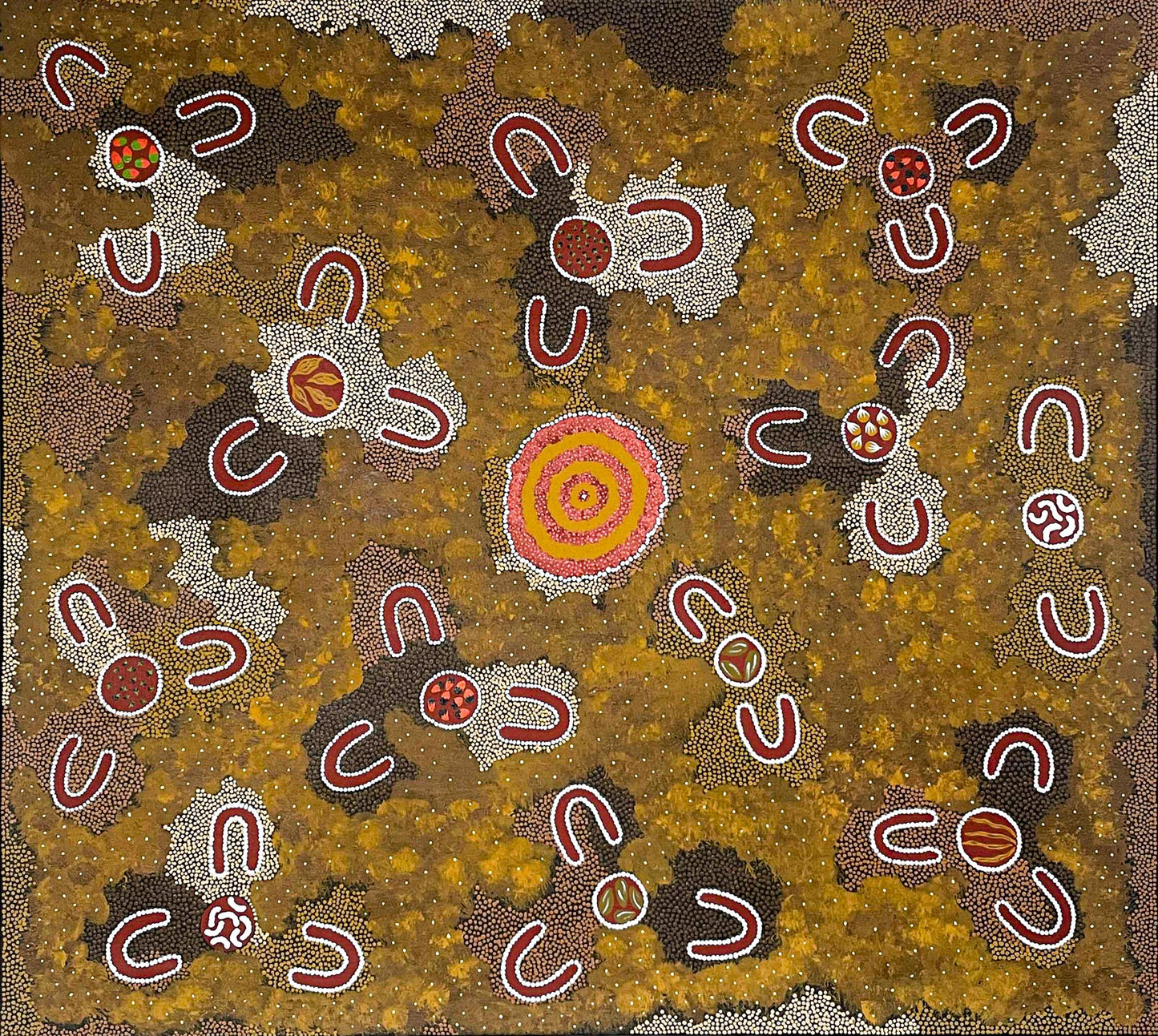 Women hunting for bush tucker, 102x91cm