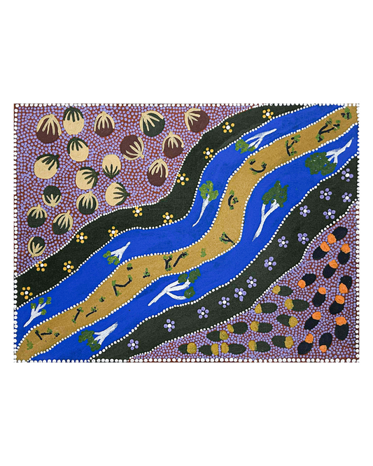 Bush tucker and bush medicine by the creek, 30x40cm