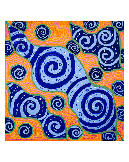 Waterholes and creeks, 61x61cm