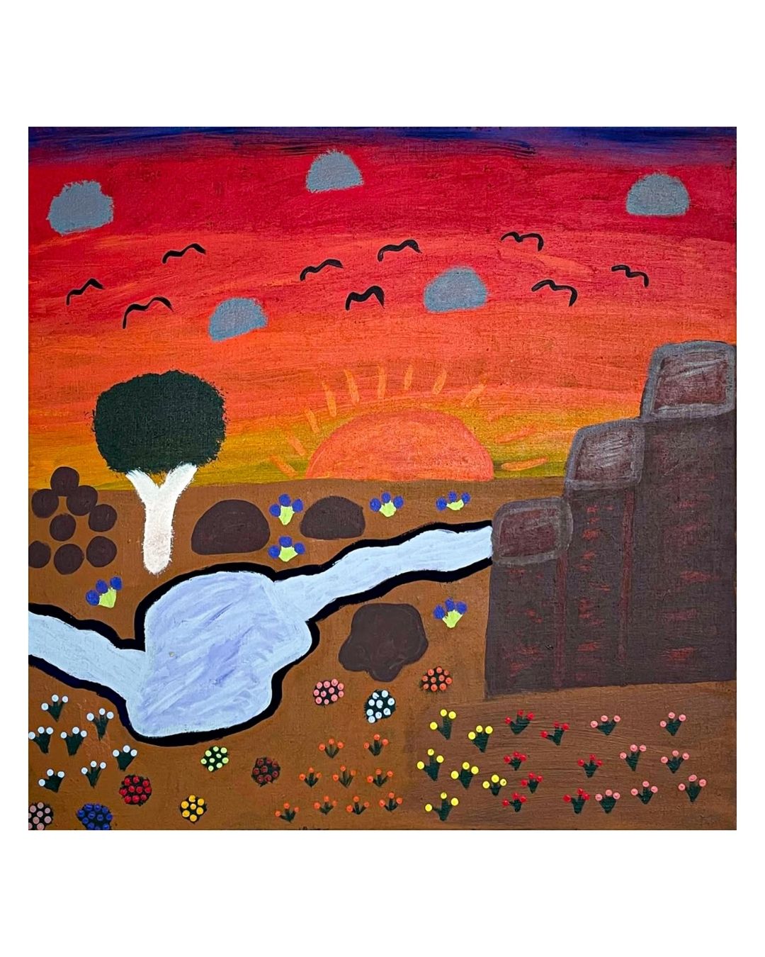 Sunset, 61x61cm