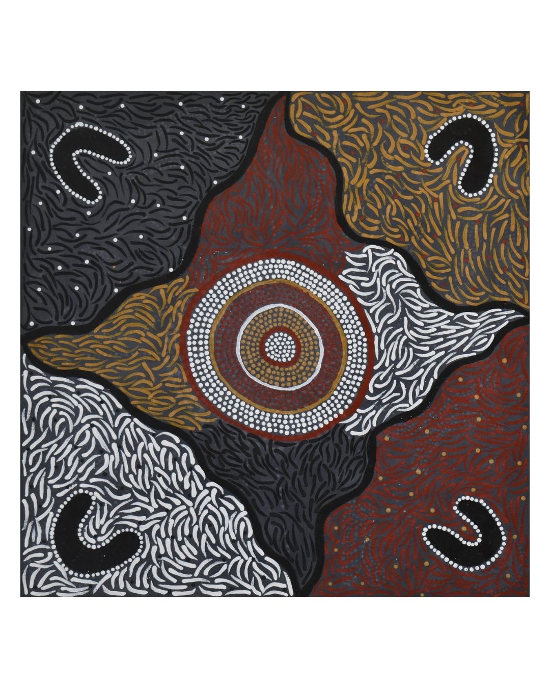 Bush ochre colours, 61x61cm