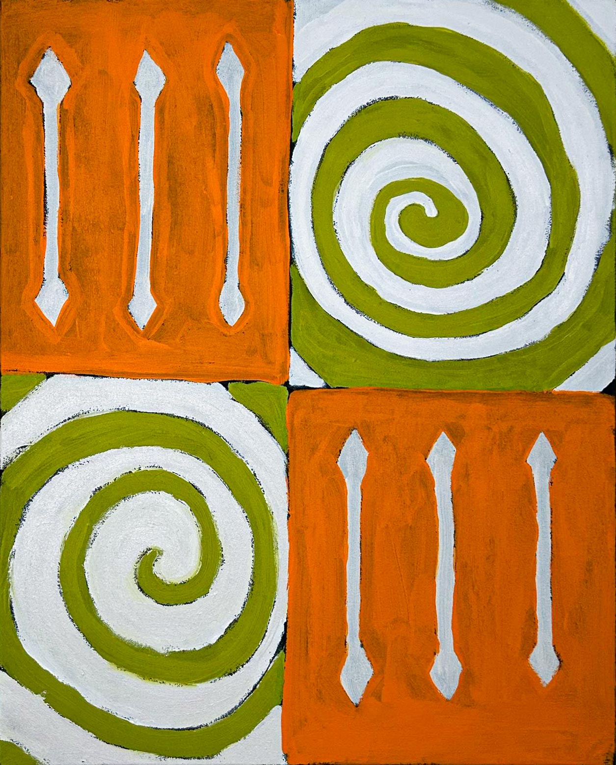 Spear throwing, 61x76cm