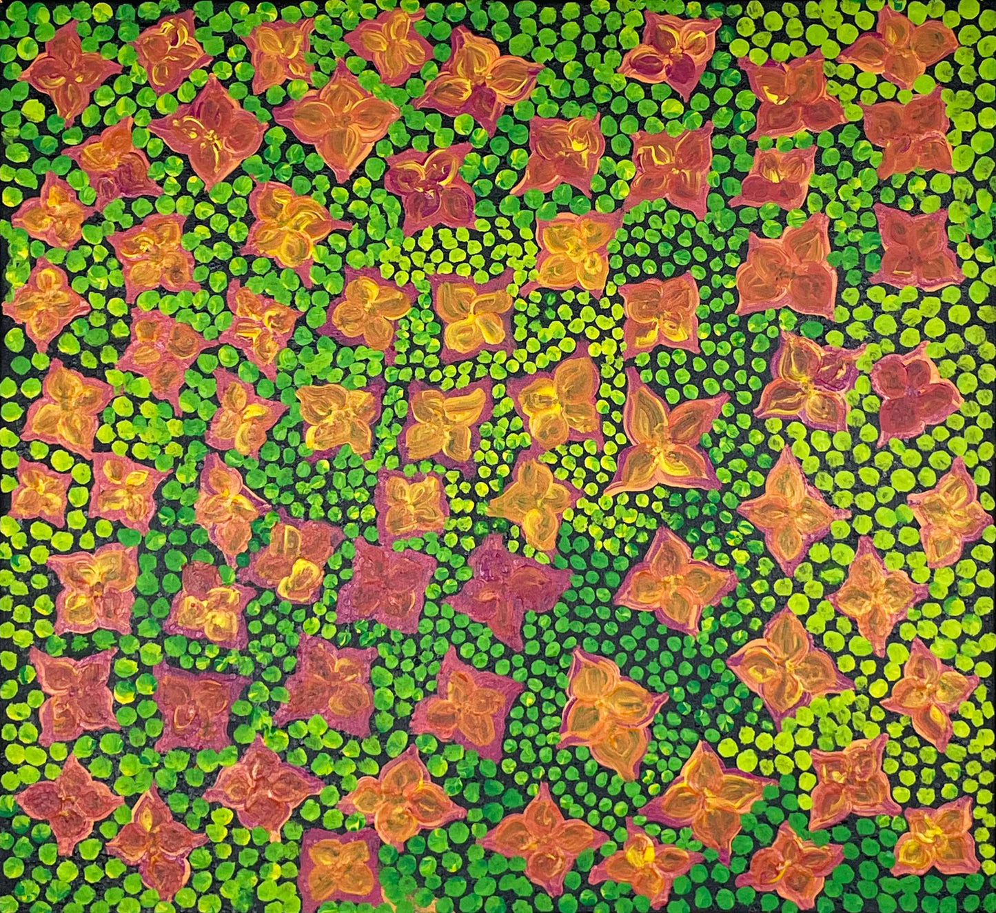 Bush flowers, 56x61cm