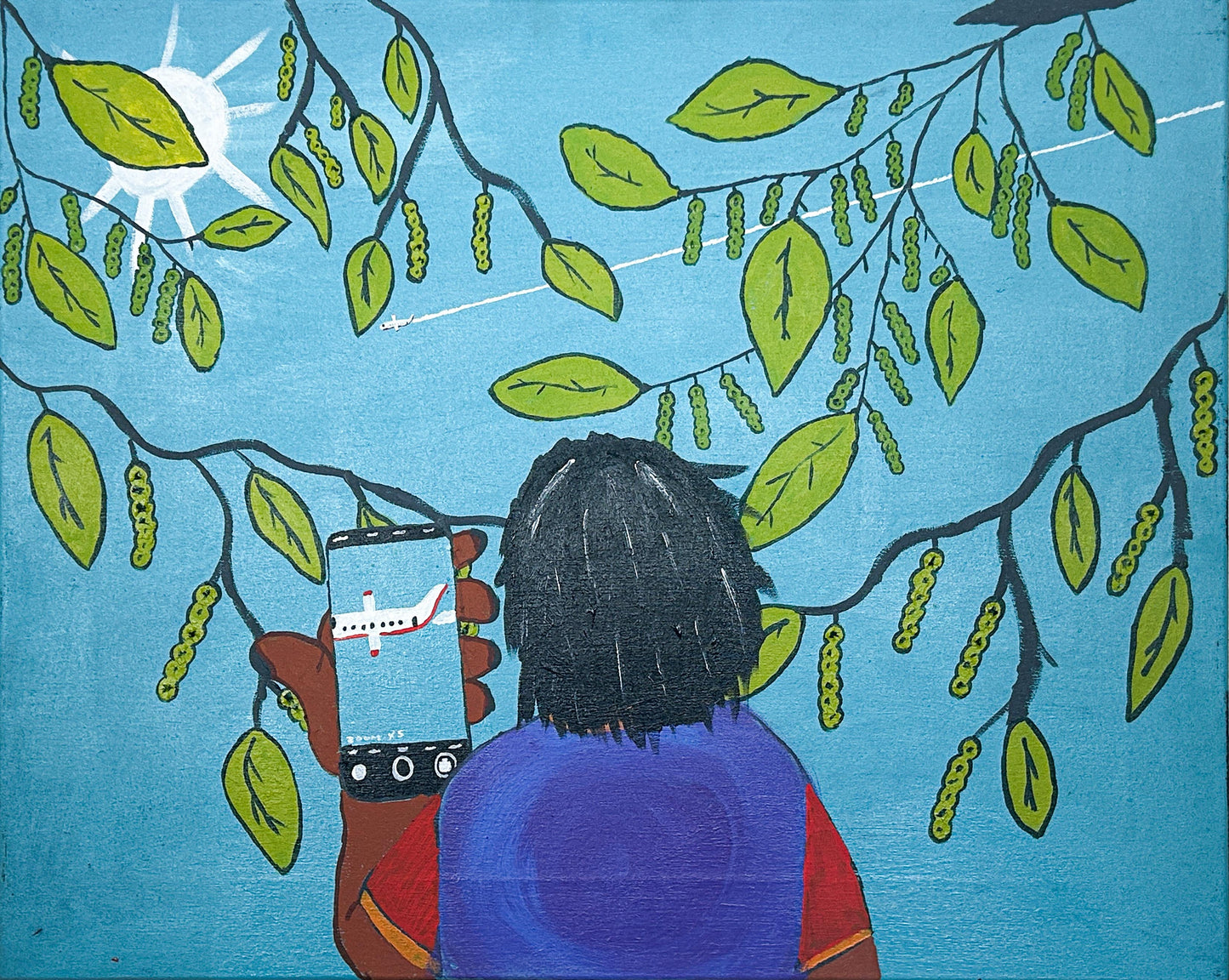 Plane watching, 61x76cm