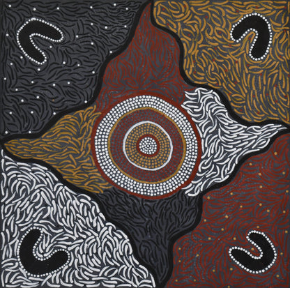 Bush ochre colours, 61x61cm