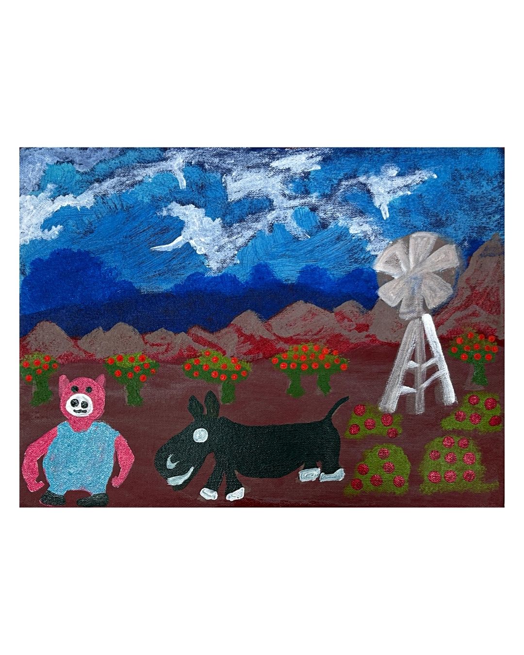 Pig and donkey, 26x30cm