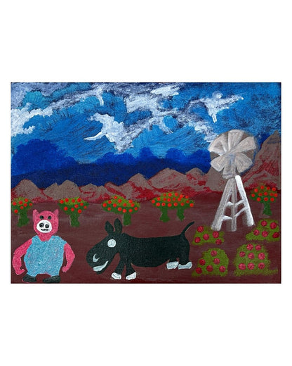 Pig and donkey, 26x30cm