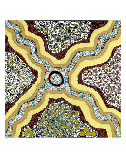 Bush tucker in the floodway, 61x61cm