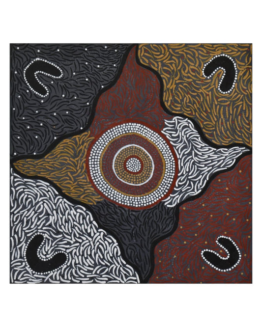 Bush ochre colours, 61x61cm