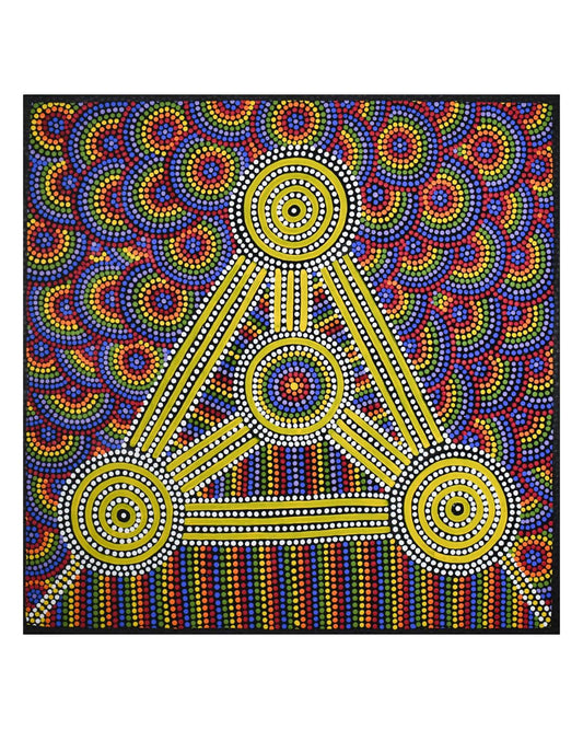 Father, Mother, Son, 107x107cm
