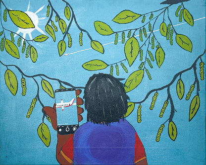 Plane watching, 61x76cm