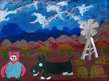 Pig and donkey, 26x30cm